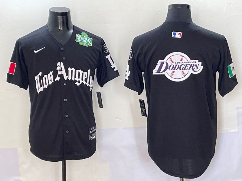 Men Los Angeles Dodgers Blank Black Five generations Joint Name 2025 Nike MLB Jersey style 30